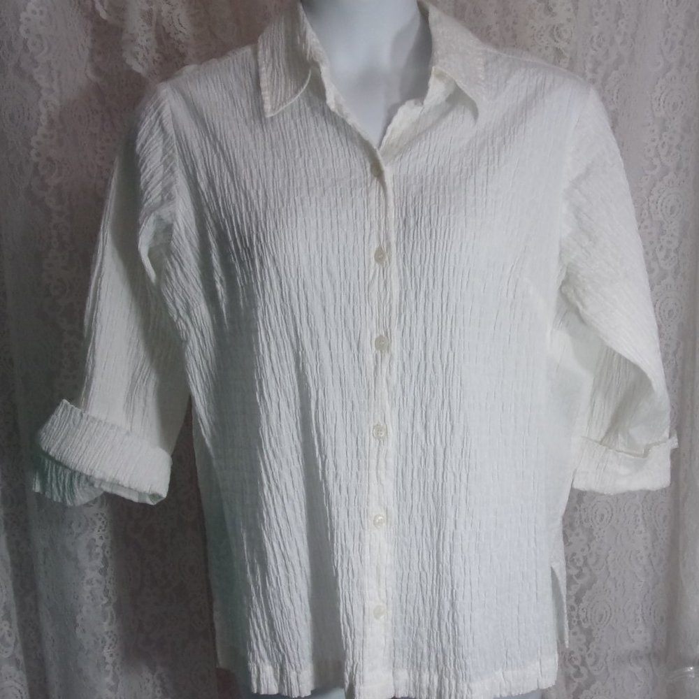 First Issue Plus Ivory Blouse NWOT